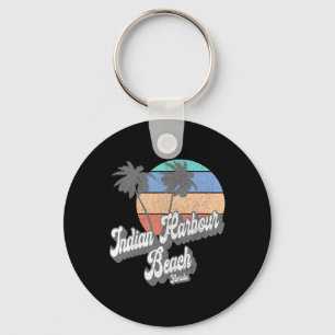 Retro Indian Harbour Beach Florida Fl Vintage Beac Keychain