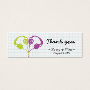 Retro Indie Headphones Heart Wedding (Purple/Lime)