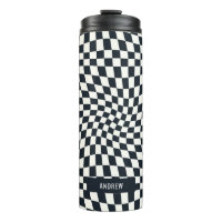 Retro Indigo White Chequered Personalized
