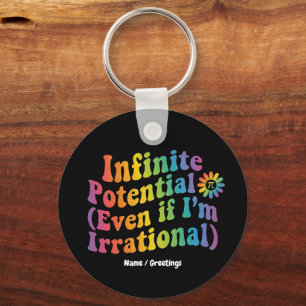 Retro Infinite Potential Irrational Pi Day Math Keychain