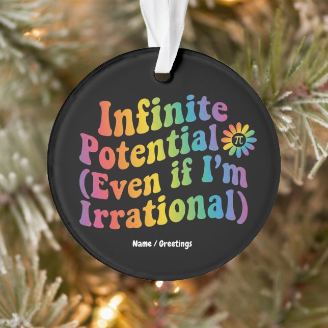 Retro Infinite Potential Irrational Pi Day Math  Ornament (Tree)