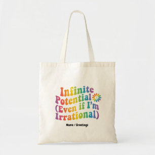 Retro Infinite Potential Irrational Pi Day Math  Tote Bag
