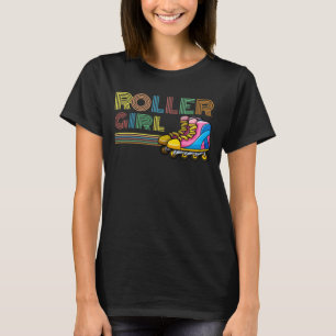 Retro Inline Skater Girl Roller Skates Lover T-Shirt