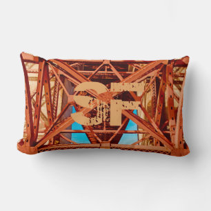 Retro inpsired print lumbar cushion