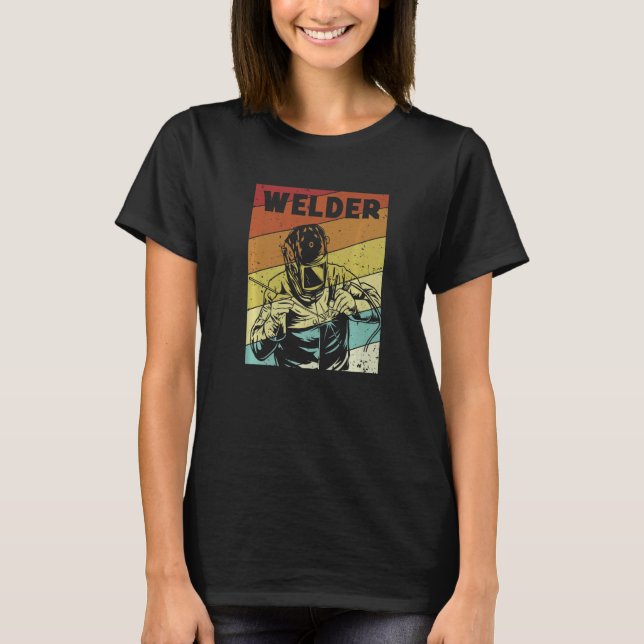 Retro Inspector Tig Tack Mig Rig Technician Welder T-Shirt (Front)