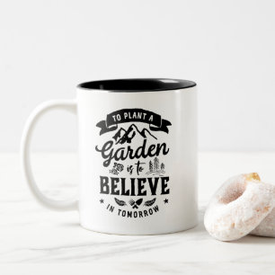 Retro Inspirational Gardening Gardener and Farmer Two-Tone Coffee Mug