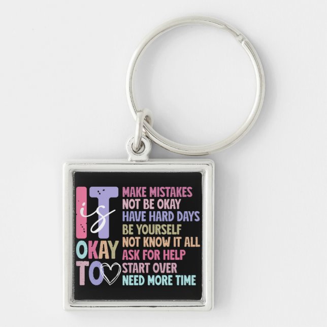 Retro Inspirational Self Care  Keychain (Front)