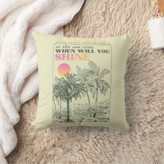retro inspirational self care Quote Throw Pillow