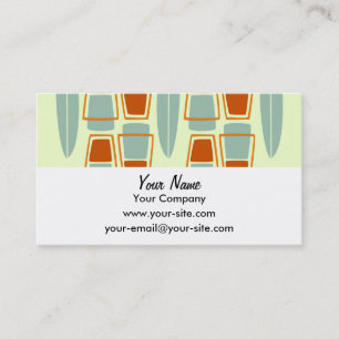 Retro Inspired 1950s Tiki Surfboard business cards