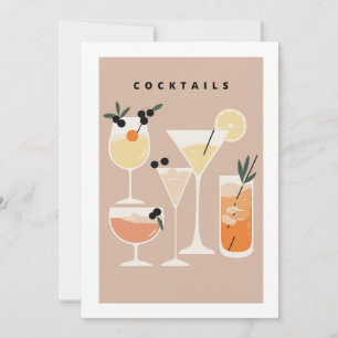 Retro-inspired cocktail party invitation