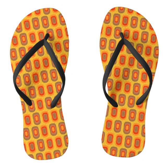 Retro Inspired Pattern Flip Flops (Footbed)