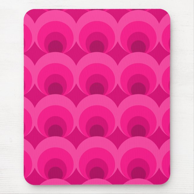 Retro Inspired Pink  Mouse Pad (Front)