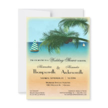 Retro Inspired Serene Beach Scene Invite