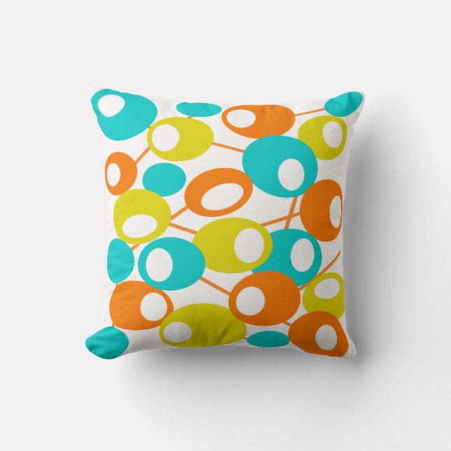 Retro Inspired  Throw Pillow (Front)