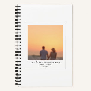 Retro instant photo couple friends names custom notebook