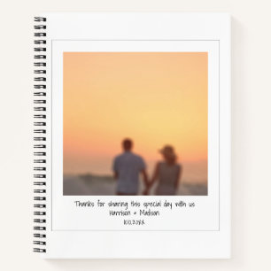 Retro instant photo couple friends names custom notebook