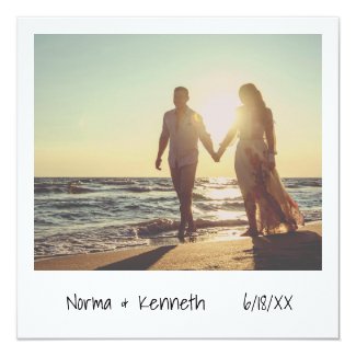 Retro Instant Photo | Engagement Party Card