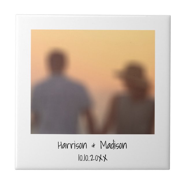Retro instant photo names custom casual tile (Front)