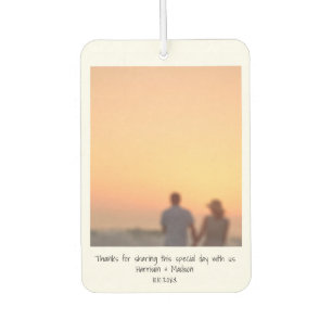 Retro instant photo names custom wedding favour air freshener