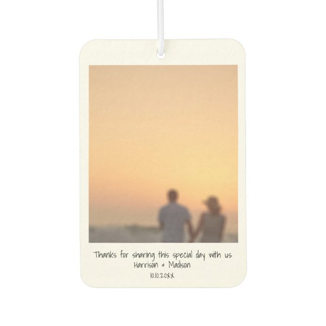 Retro instant photo names custom wedding favour air freshener (Front)