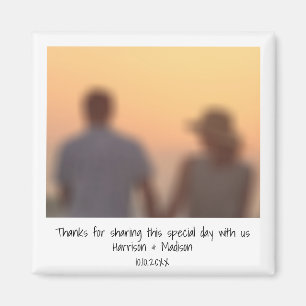 Retro instant photo names custom wedding favour magnet