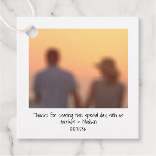 Retro instant photo names custom wedding favour tags