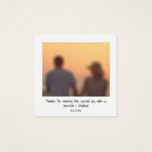 Retro instant photo names wedding favour card