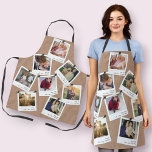 Retro Instant Photo Print Style Collage 8 Picture Apron<br><div class="desc">this apron is set on a kraft textured background to give a corkboard effect. each of the eight images is set up to look like an old-school 'shake and develop' instant photo, and has 1 or two black thumb tacks at the top to appear to be pinning each to the...</div>
