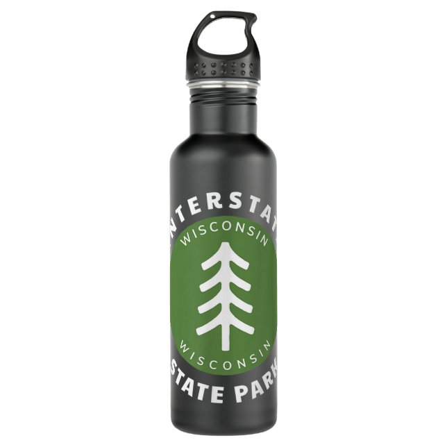 Retro Interstate State Park Wisconsin Wi Forest Tr 710 Ml Water Bottle (Front)
