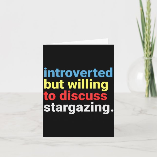 Retro Introverted But Willing Stargazing Lover Fun Card (Front)