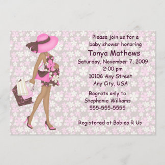 Rétro invitation de baby shower de fleurs (aa