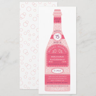 Rétro invitation de Fête de la mariée de bouteille