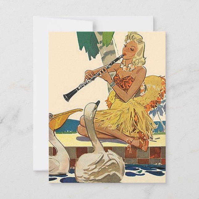 Rétro invitation de jupe d'herbe de réception au (Devant)