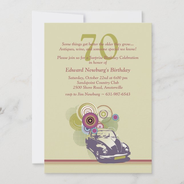 Rétro invitation de voiture (Devant)