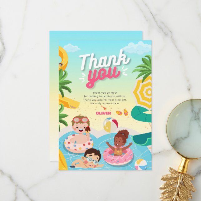 Retro : invitation pour un 5ème anniversaire (Devant/Arrière en situation)