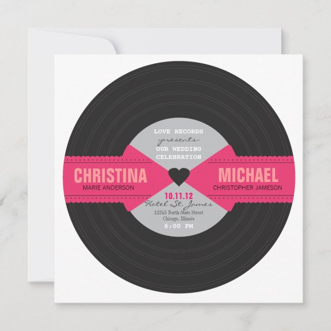 Rétro invitation record (Devant)