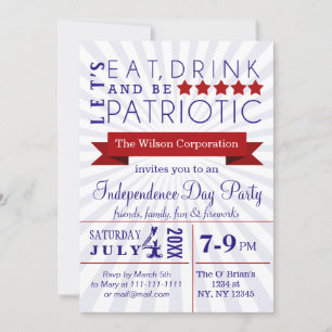 Retro Invitations Vintages 4 juillet