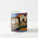 Retro Iowa City Mug<br><div class="desc">An old colourful postcard greeting from Iowa City,  Iowa. If you prefer a different background colour on the mug - it's easy to change.</div>