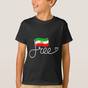 Retro iran flag freedom word art independence day T-Shirt