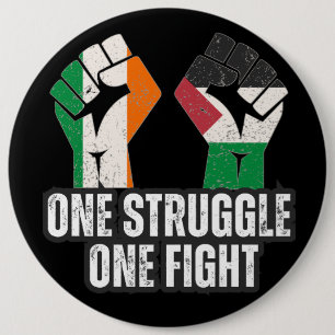 Retro Ireland Palestine Solidarity Fist revolution 6 Inch Round Button