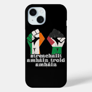 Retro Ireland Palestine Solidarity Fist revolution iPhone 15 Case