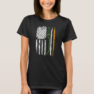 Retro Irish American Flag Hunting Shamrock St Patr T-Shirt