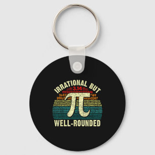 Retro irrational but rounded day math geeks & keychain