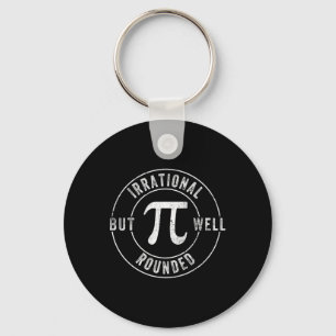 Retro Irrational But Well Rounded Pi Day Celebrati Keychain