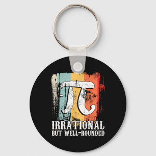 Retro Irrational But Well Rounded Pi Day Celebrati Keychain