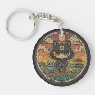 Retro Island Pals: Ninja Cat Crew Keychain
