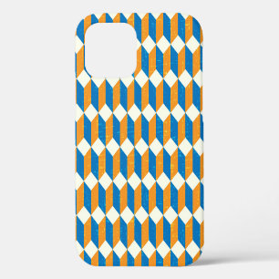Retro isometric cubes, geometric illusion iPhone 12 case