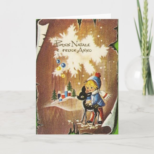 Retro Italian Christmas and New Year Card (Front)