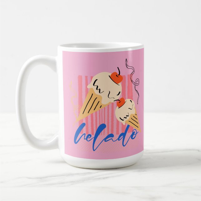 Retro Italian Ice Cream Cones Coffee Mug (Left)