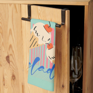 Retro Italian Ice Cream Cones Kitchen Towel